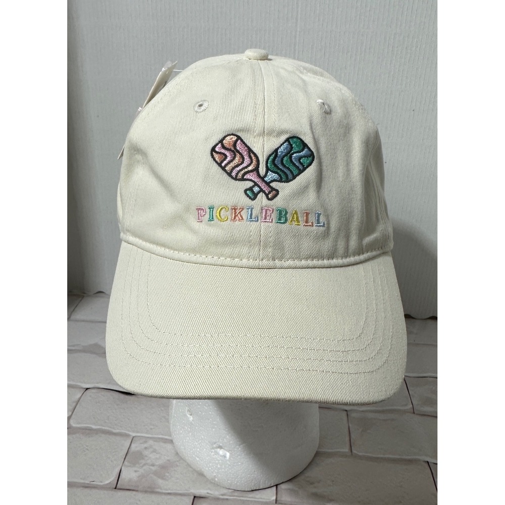Frazier Sterling‎ Sport Cream Pickleball Embroidered Baseball Cap Hat Adjustable